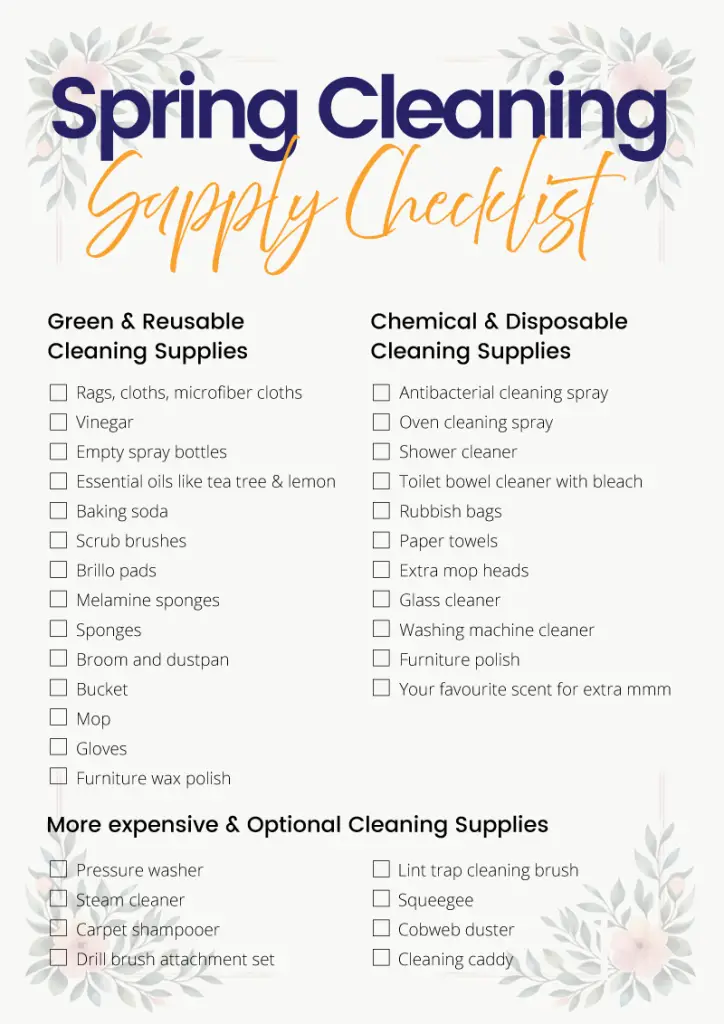 Spring Clean checklist